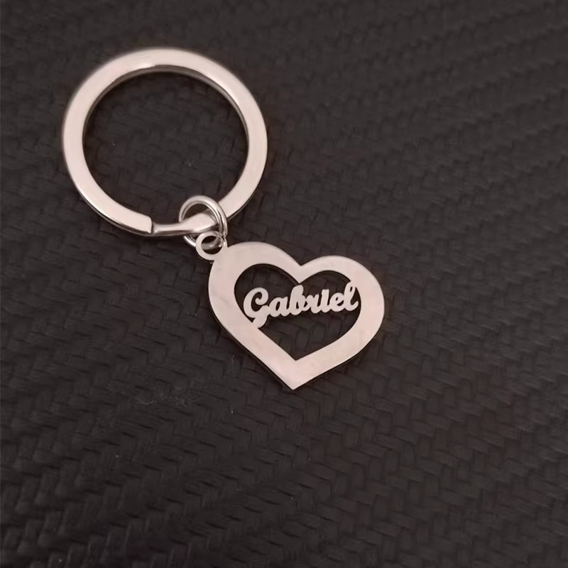 Portachiavi Cuore Personalizzato in Acciaio Inox