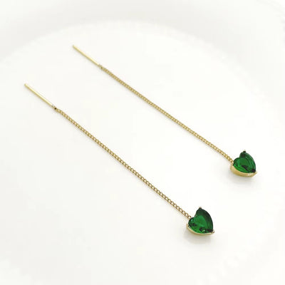 Orecchini a Bottone con Ciondoli Zircone – Placcati Oro 14K