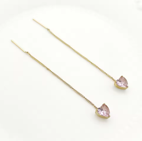 Orecchini a Bottone con Ciondoli Zircone – Placcati Oro 14K
