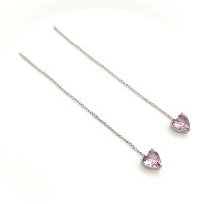 Orecchini a Bottone con Ciondoli Zircone – Placcati Oro 14K