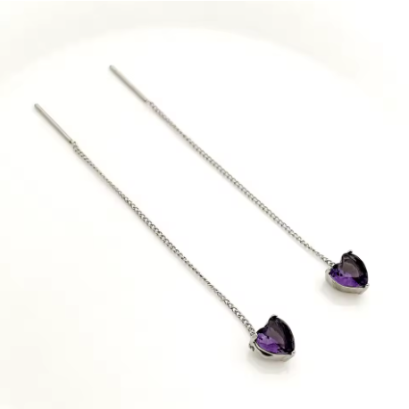 Orecchini a Bottone con Ciondoli Zircone – Placcati Oro 14K