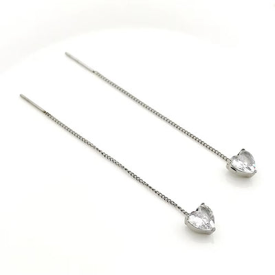 Orecchini a Bottone con Ciondoli Zircone – Placcati Oro 14K