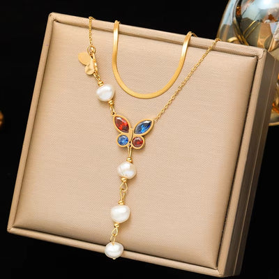 Collana con Zirconi Colorati Geometrici