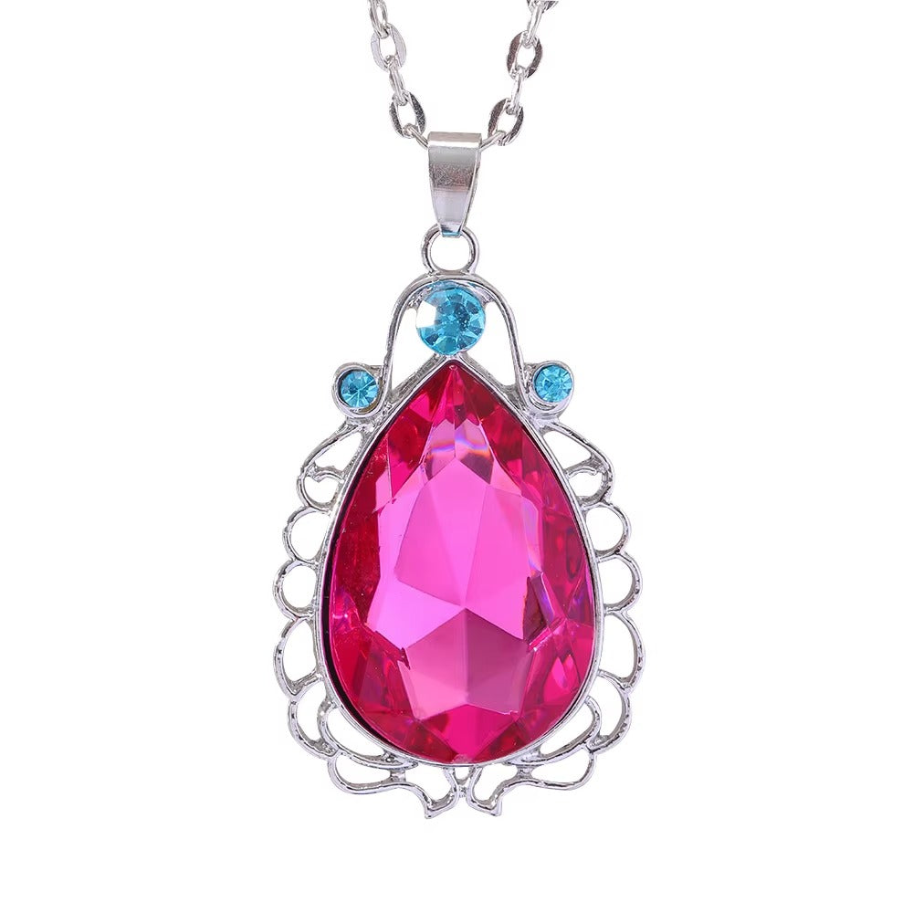 Collana a Goccia con Perline di Cristallo Colorato