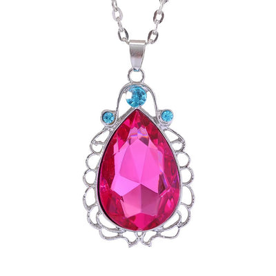 Collana a Goccia con Perline di Cristallo Colorato
