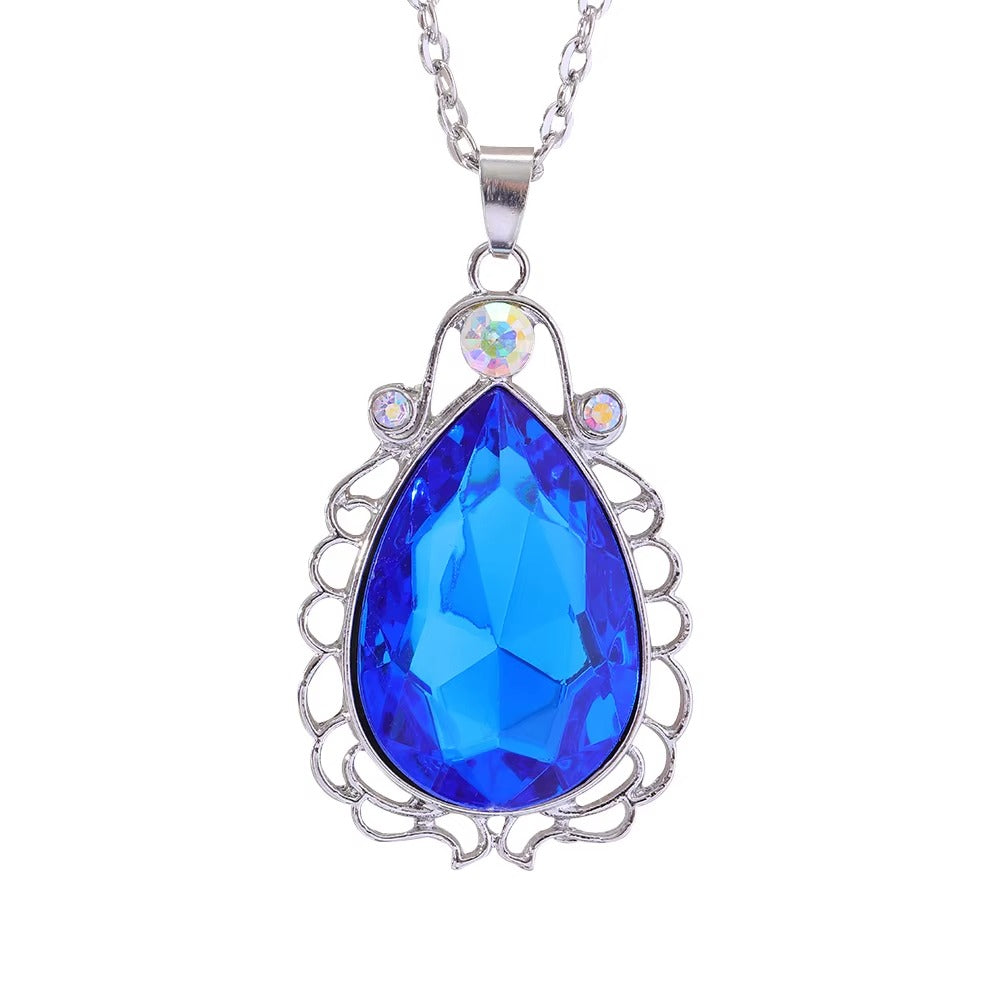 Collana a Goccia con Perline di Cristallo Colorato