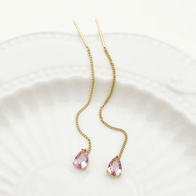 Orecchini a Bottone con Ciondoli Zircone – Placcati Oro 14K