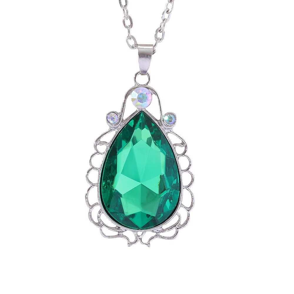 Collana a Goccia con Perline di Cristallo Colorato