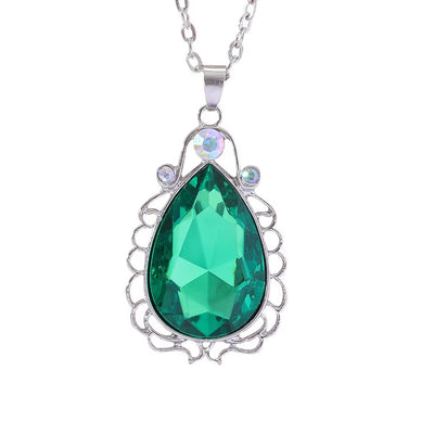Collana a Goccia con Perline di Cristallo Colorato