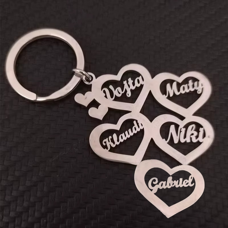 Portachiavi Cuore Personalizzato in Acciaio Inox