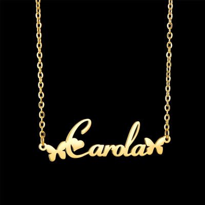 Collana Personalizzata con Cuore e Farfalla