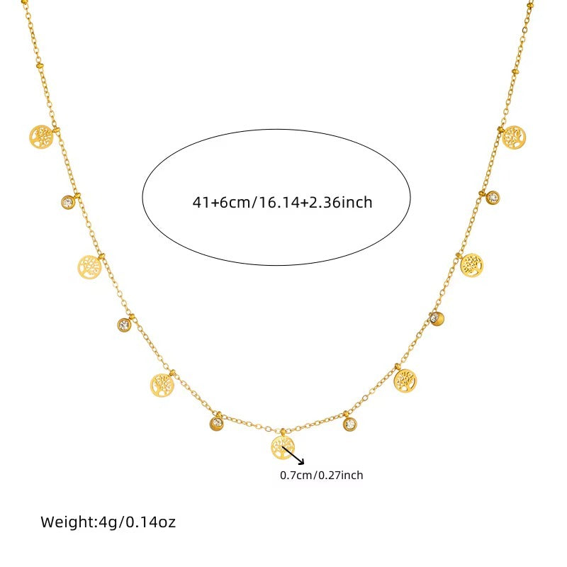 Collana in Acciaio 316L con Zirconi – Simboli Porta Fortuna