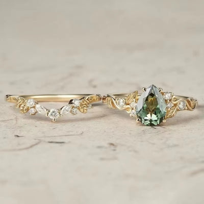 Anello Fiore di Zirconi Verdi – Stile Europeo