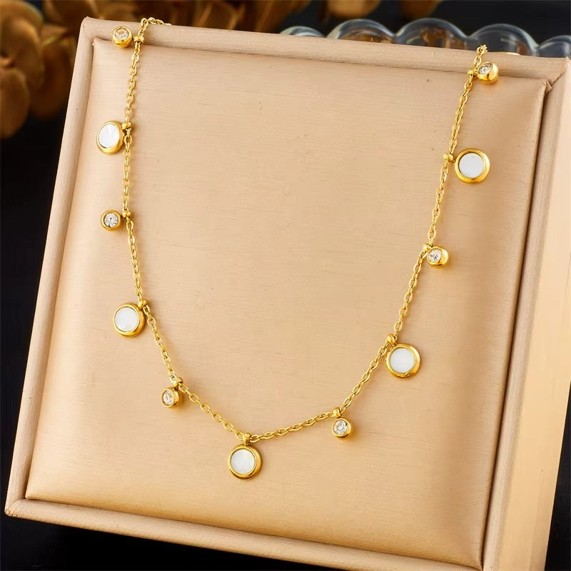 Collana in Acciaio 316L con Zirconi – Simboli Porta Fortuna