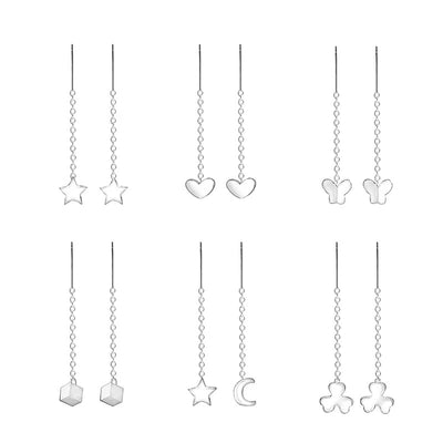 Orecchini in Argento 925 – Luna, Stella, Cuore & Trifoglio
