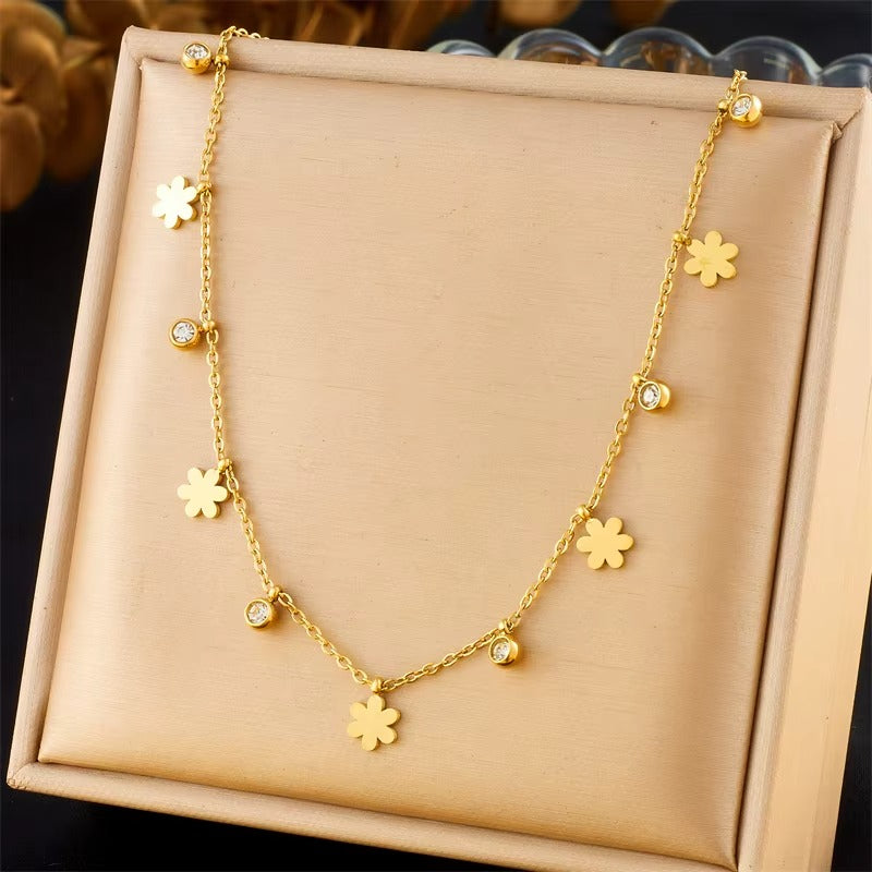 Collana in Acciaio 316L con Zirconi – Simboli Porta Fortuna