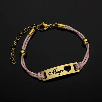 Bracciale Intrecciato con Incisione “Luna & Amore”