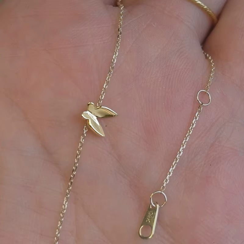 Bracciale Farfalla in Argento 925 e Oro 14K – Eleganza Minimal
