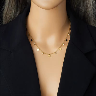Collana in Acciaio 316L con Zirconi – Simboli Porta Fortuna