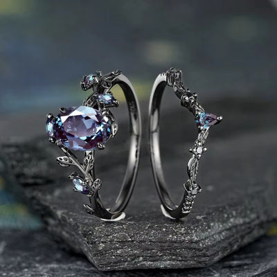 Anello Personalizzato Rami Neri con Pietre Colorate