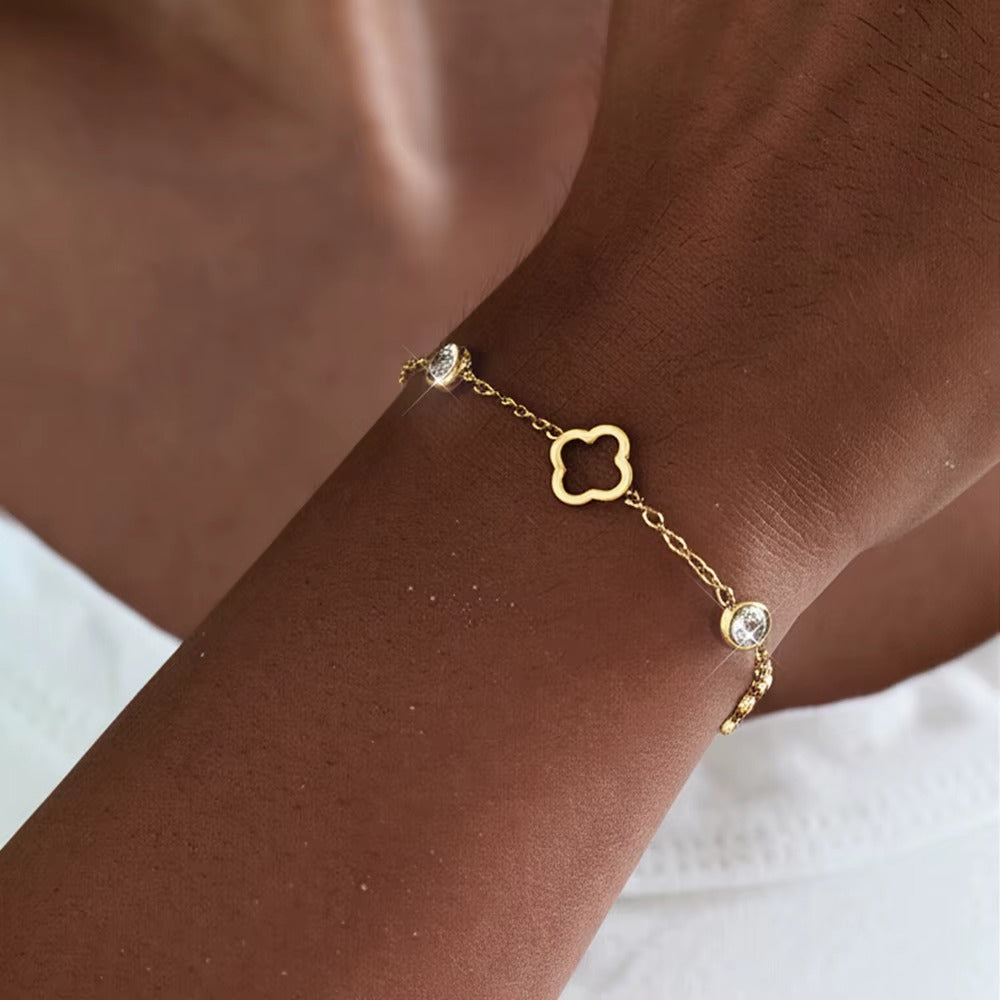 Bracciale Fortunato con Trifoglio e Zirconi
