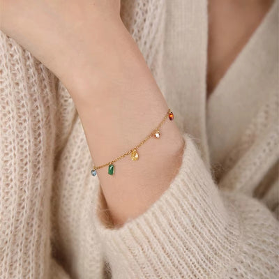 Set “Iris” Collana & Bracciale con Zirconi Colorati