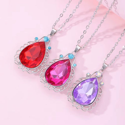 Collana a Goccia con Perline di Cristallo Colorato