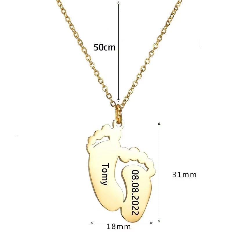 Collana Piedino con Nome Inciso