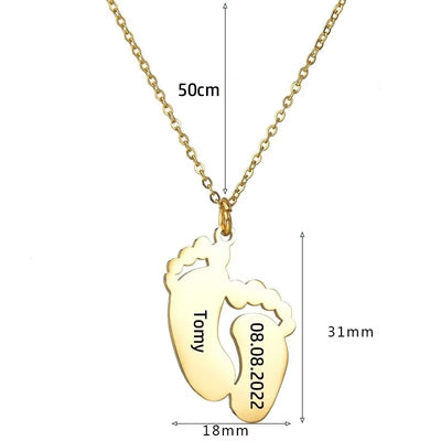 Collana Piedino con Nome Inciso