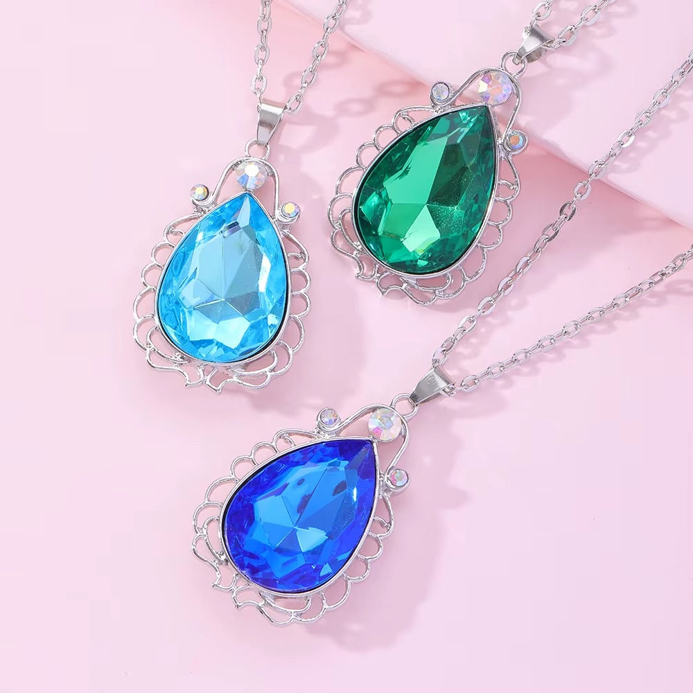 Collana a Goccia con Perline di Cristallo Colorato