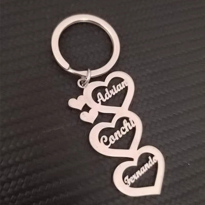 Portachiavi Cuore Personalizzato in Acciaio Inox