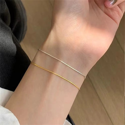 Braccialetto Serpente Ultrasottile in Acciaio Oro