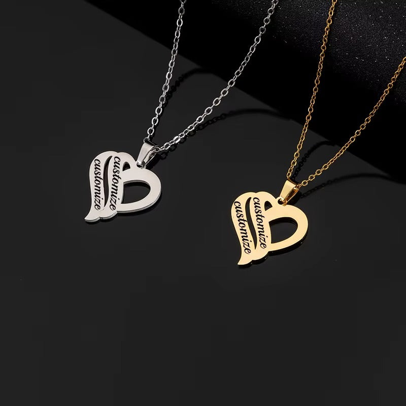 Collana Doppio Cuore con Nomi Incisi