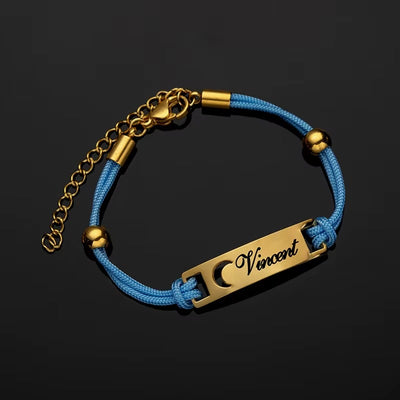 Bracciale Intrecciato con Incisione “Luna & Amore”