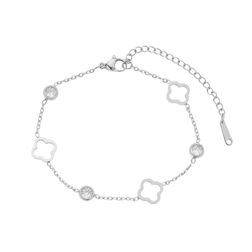 Bracciale Fortunato con Trifoglio e Zirconi