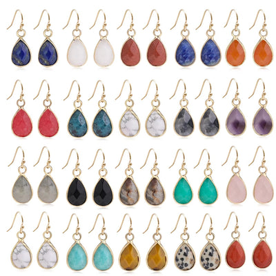 Orecchini Pendenti Waterdrop in Labradorite Naturale