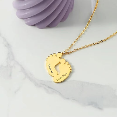 Collana Piedino con Nome Inciso
