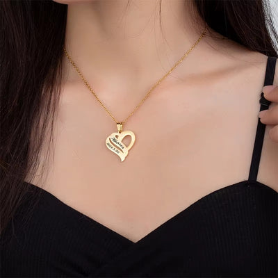 Collana Doppio Cuore con Nomi Incisi