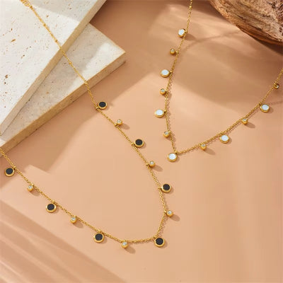 Collana in Acciaio 316L con Zirconi – Simboli Porta Fortuna