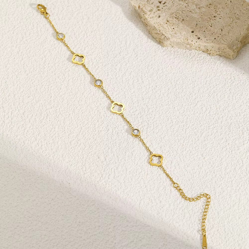 Bracciale Fortunato con Trifoglio e Zirconi