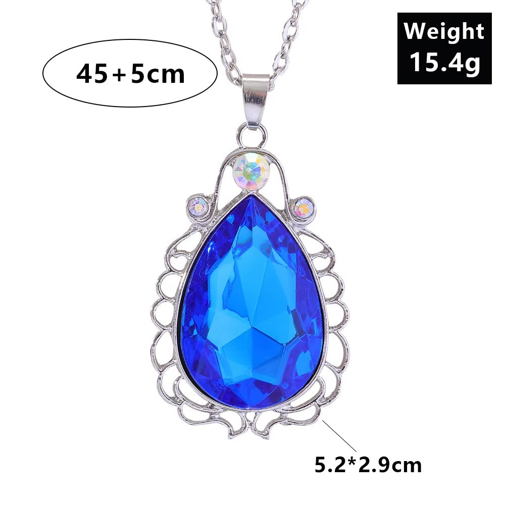 Collana a Goccia con Perline di Cristallo Colorato