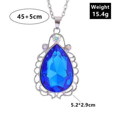 Collana a Goccia con Perline di Cristallo Colorato