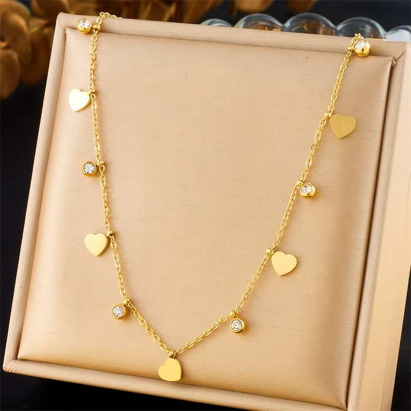 Collana in Acciaio 316L con Zirconi – Simboli Porta Fortuna