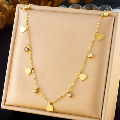 Collana in Acciaio 316L con Zirconi – Simboli Porta Fortuna