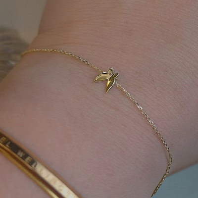 Bracciale Farfalla in Argento 925 e Oro 14K – Eleganza Minimal