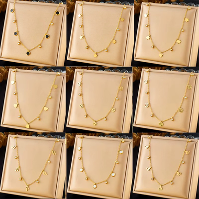 Collana in Acciaio 316L con Zirconi – Simboli Porta Fortuna