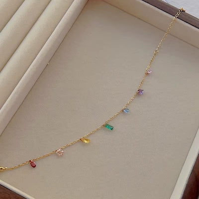Set “Iris” Collana & Bracciale con Zirconi Colorati