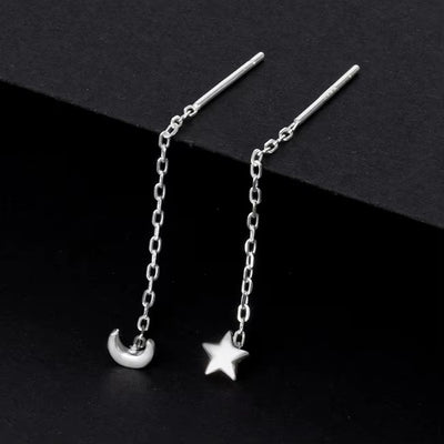 Orecchini in Argento 925 – Luna, Stella, Cuore & Trifoglio