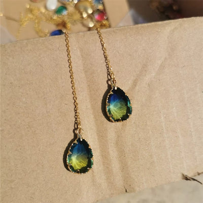 Orecchini “Gocce d’Acqua” con Zirconi Colorati