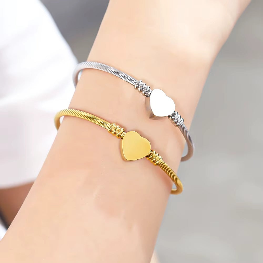 Bracciale Cuore Minimal in Acciaio Inossidabile